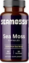 Seamossy™ Sea Moss Supplement, 100% Pure Organic Sea Moss, Skin Health, Immune, Digestive, & Gut Support, Superfood, 300mg Powder Capsules, 60 ct.