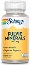 Solaray Fulvic Minerals 100 mg | Himalayan Shilajit | Healthy Digestion, Skin & Brain Support | 30 VegCaps