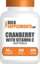 BulkSupplements.com Cranberry with Vitamin C Softgels - Antioxidants Supplement, 40mg of Vitamin C - Gluten Free, 1 Softgel per Serving, 365 Count (Pack of 1)