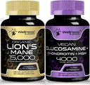 WELLNESS LABSRX Glucosamine Chondroitin MSM | Lions Mane Supplement Capsules