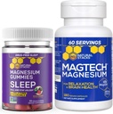 Natural Stacks Magtech Magnesium + Sleep Magnesium Citrate Gummies Bundle - 4 Forms of Magnesium - Supports Relaxation and Brain Health* - 210 Pieces