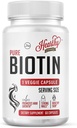 HEARTHY FOODS Biotin 60 Capsules 10000mcg Halal [Highest Potency] for Healthy Hair, Skin & Nails Vitamins for Women, Men & Kids - Vegan, Non-GMO, Hair Growth Supplement