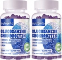 Nutravita Glucosamine Chondroitin Gummies with MSM & Elderberry Extra Strength - Joint Support, Antioxidant Immune Support Supplement for Adults, Men & Women.120 Blueberry Chews