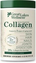 Great Lakes Wellness Collagen Peptides Powder for Skin, Hair, Nails, Joints & Digestion - Unflavored - Quick Dissolve Hydrolyzed, Non-GMO, Keto, Kosher - 16oz