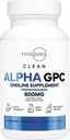 Type Zero Ultra Clean Alpha GPC Choline Supplement (600mg | 90 Capsules) Soy Free, Non-GMO Nootropics Alpha GPC 600mg / 300mg; Alpha-GPC Brain Memory and Focus Supplements