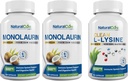 Natural Cure Labs Bundle: Monolaurin 600mg 2 Pack + Clean L-Lysine