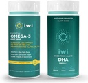 Iwi Omega-3 Essential & DHA Omega-3 Bundle, 30 Servings, Vegan Plant-Based Algae Omega 3, Krill & Fish Oil Alternative, No Fishy Aftertaste