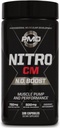 PMD Sports Nitro CM Nitric Oxide with Agmatine Pre Workout Supplement - Muscle Growth and Muscle Pump with L Arginine - Endurance Boost for Hardcore Training and Bodybuilding Preworkout (180 Capsules)