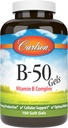 Carlson - B-50 Gels, Vitamin B Complex, Energy Production, Cellular Support & Optimal Wellness, 100 Softgels