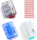 Pill Case (3 Pack) - Portable Small Supplements Tablet Container Box with 10 Compartments - Medicine Capsule Vitamin Fold Flip Organizer Dispenser Holder Storage for Travel Trip Pocket Purse