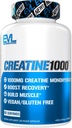 Evlution Pure Creatine Monohydrate Capsules 1000mg Nutrition Pre and Post Workout Recovery Vegan Creatine Pills for Gains and Muscle Recovery Supplement - Muscle Builder for Men