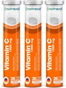 nutrazul Vitamin C 1000mg Effervescent Tablets- Orange 20’s (Pack of 3) | Gluten Free, Lactose Free, Sugar Free & Preservative Free