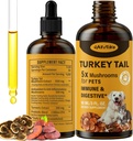 Turkey Tail Mushroom for Dogs - Faster Absorption 2000mg Turkey Tail Mushroom for Immune & Digestive, Joint, Energy, 5X Mushrooms for Pet Drop with Turmeric & Probiotic - Vet Formulated, 90 ML/3FL.oz