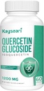 Quercetin Glucoside 1200mg Supplements - Isoquercetin with 6X Bioavailability,60 Veggie Capsules,Contain Black Pepper & Rutin for Max Absorption