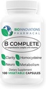 B Complete with Folate, All Vitamins B1, B2, B3, B5, B6, B7, B9, B12, and Choline Bitartrate for Energy, Brain Clarity, Neuro, Metabolism 100 Vegan Capsules