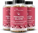 Glow Prenatal Vitamins for Women 3-Pack Bundle – 20-in-1 Vital Nutrients for Healthy Pregnancy and Fetal Development – Folic Acid & Vegan DHA For Baby's Growth & A Comfortable Pregnancy – 180 Capsules