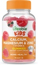 Lifeable Kids Calcium Magnesium Zinc Gummies | Calcium with Vitamin D3 | Great Tasting Calcium Supplements for Kids | Calcium Gummies for Bone Health | 90 Gummies