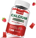 Calcium Magnesium Zinc Gummies – Calcium with Vitamin D3 & K2, Calcium Citrate Gummies for Bone, Muscle, Calm & Zzz Support –High Absorption Magnesium, Raspberry Flavored, 60 Count