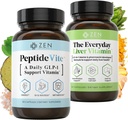 Zen Nutrients Everyday Peptide & Liver Metabolism Support Bundle - PeptideVite GLP-1 Support Vitamin for Naseau Relief & The Everyday Liver Vitamin Liver Cleanse Detox & Repair for Fatty Liver Support