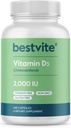 BESTVITE Vitamin D 2000 IU (240 Capsules) - No Stearates - Non GMO - Gluten Free