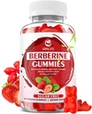 Berberine Gummies with Ceylon Cinnamon 1500mg High Potency Berberine HCL Supplement for Immune and Metabolism Support, Sugar Free, Strawberry Flavor - 60 Count