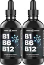 B1 B6 B12 Vitamin Liquid Drops - Nerve, Energy, Brain Support Supplement - Fruity-Like Flavor - Methylcobalamin, Thiamine, Pyridoxine (2)