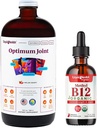 LIQUIDHEALTH Optimum Joint Liquid Supplement & Organic Methyl B12 5000mcg Vitamin Drops with Tart Cherry Juice for Immune Support, Bone & Joint Health, Naturl Energy Boost, Improved Focus & Memory