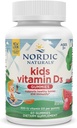 Nordic Naturals Vitamin D3 Gummies Kids, Wild Watermelon Splash - 60 Gummies - 400 IU Vitamin D3 - Bone Health, Healthy Immunity - Non-GMO, Vegetarian - 60 Servings