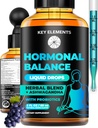 Liquid Hormone Balance Supplements for Women & PMS Relief - Menopause Support PMS Vitamins Menstrual Cramp Relief - PMS Supplements Chasteberry, Black Cohosh for Hot Flashes, Dong Quai & Probiotic