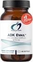 Designs for Health ADK Evail - 5000 IU VIT D3 with Vitamins A, E (Annatto Gamma Delta Tocotrienols), K (K1 + K2) - Fat Soluble Vitamin D Complex - Bone + Immune Support - Non-GMO (60 Softgels)