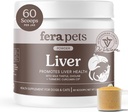 Fera Pets Liver Supplement for Dogs & Cats with Milk Thistle, Choline & Turmeric - Organic Botanicals - Enhances Liver Function, Immunity, Detoxification, & Metabolic Function - Powder - 60 Scoops