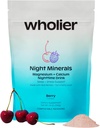 wholier Magnesium Glycinate, Tart Cherry Juice, Chelated Calcium. Calming Nighttime Drink. Natural Support for Sleep, Stress + Relaxation. Night Minerals. (30 Servings)