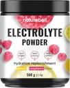 Naturebell Electrolytes Powder No Sugar, 500g (76 Servings) | Keto Fast Hydration Formula | 1,000mg Potassium + Trace Minerals & Coconut Water | Raspberry Lemonade Flavor | Carnivore Friendly