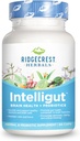 RidgeCrest Herbals Intelligut, Brain and Mood Boosting Supplement for Memory and Focus with Ginkgo Biloba, Lemon Balm Extract, Supports Gut Health, Shelf Stable Probiotic, 60 Vegan Capsules