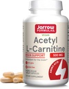 Jarrow Formulas® Acetyl L-Carnitine 500 mg, Dietary Supplement, Amino Acid Support for Brain Health and Antioxidants, 120 Veggie Capsules, 120 Day Supply