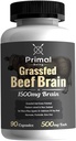 Primal Being Grassfed Beef Brain, Supports Memory, Mood, Focus, Energy, Cognitive Health - 90 Capsules, 1500mg per Serving