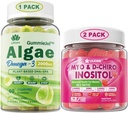 Bundle: Vegan Omega 3 Supplement Gummies & Inositol Gummies Ideal 40:1 Ratio Myo & D-Chiro Inositol