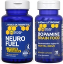 NATURAL STACKS NeuroFuel Nootropic + Dopamine Brain Food Bundle - Supports Memory, Motivation & Focus* - 135 Total Capsules