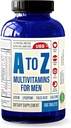 A to Z Multivitamin and Multimineral Supplement for Men - 3 Month Supply - Vitamins A C D E K B1 B2 B6 B12 Magnesium Calcium Biotin Potassium Zinc - Antioxidants for Heart & Immune Health (100 Count)