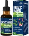 Cleavers Lymphatic Drainage Drops for Lymph System Detox Cleanse, Lymphedema Support Supplement Formula w/Echinacea, Cat’s Claw, Red Clover Extract Tincture, Use with Lymph Massage Tool. 2oz