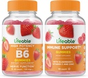 Lifeable Vitamin B6 + Immune Support, Gummies Bundle - Great Tasting, Vitamin Supplement, Gluten Free, GMO Free, Chewable