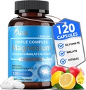 ASSR Triple Magnesium Complex – 300mg Magnesium Supplement with Glycinate, Malate & Citrate – Supports Relaxation, Muscle & Nerve Function – High Absorption, Vegan, Non-GMO, 120 Capsules