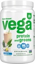 Vega Protein and Greens Protein Powder, Vanilla - 20g Plant Based Protein Plus Veggies, Vegan, Non GMO, Pea Protein for Women and Men, 21.7 Ounce (Packaging May Vary) (Pack of 1)