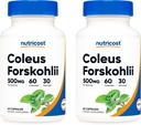 Nutricost Coleus Forskohlii 500mg Serving - Maximum Strength Formula 60 Caps (2 Bottles)