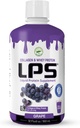 LPS Liquid Collagen & Whey Protein Supplement - Sugar-Free, Dye-Free, Non-GMO Drink - Hydrolyzed Collagen & Whey Peptides Promotes Healthy Skin & Hair for Men & Women, Grape, 32 fl oz