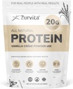 Zurvita - Vanilla Crème Protein Powder- Protein, Probiotics, No Artificial Sweeteners, 24+ Vitamins & Minerals, 140 Cal/Scoop - 26oz (20 Servings)