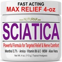 Sciatica Nerve Cream - Maximum Strength Comfort Cream for Feet, Hands, Legs, Toes, Back - Natural Ultra Strength Arnica, MSM, Menthol, Soothing Comfort, Large 4 Oz