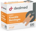 Dealmed Fabric Knuckle Flexible Adhesive Bandages – 100 Count (1 Pack) Bandages with Non-Stick Pad, Latex Free, Wound Care for First Aid Kit, 1 1/2" x 3"