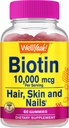 WellYeah High Potency Biotin 10,000 mcg Gummies - for Stronger Hair, Skin & Nails - Vegan-Friendly, Gluten-Free, Non-GMO, and Delicious Berry Flavor - 60 Gummies