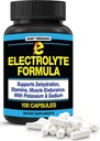 Electrolyte Formula Supplements - Stops Cramping Fast - 100 Easy to Swallow Salt Capsules with 12 Ingredients from Natures Best Sources - Keto Friendly and Sugar Free!